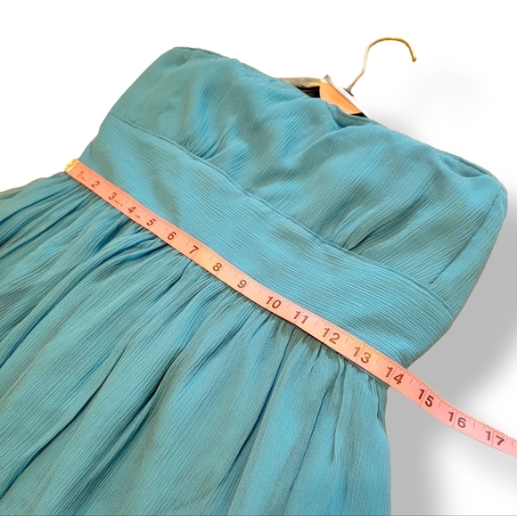 NEW J.Crew 100% Silk Strapless Blue Bridesmaid Prom Party Mini Dress Size 8 - Picture 5 of 9